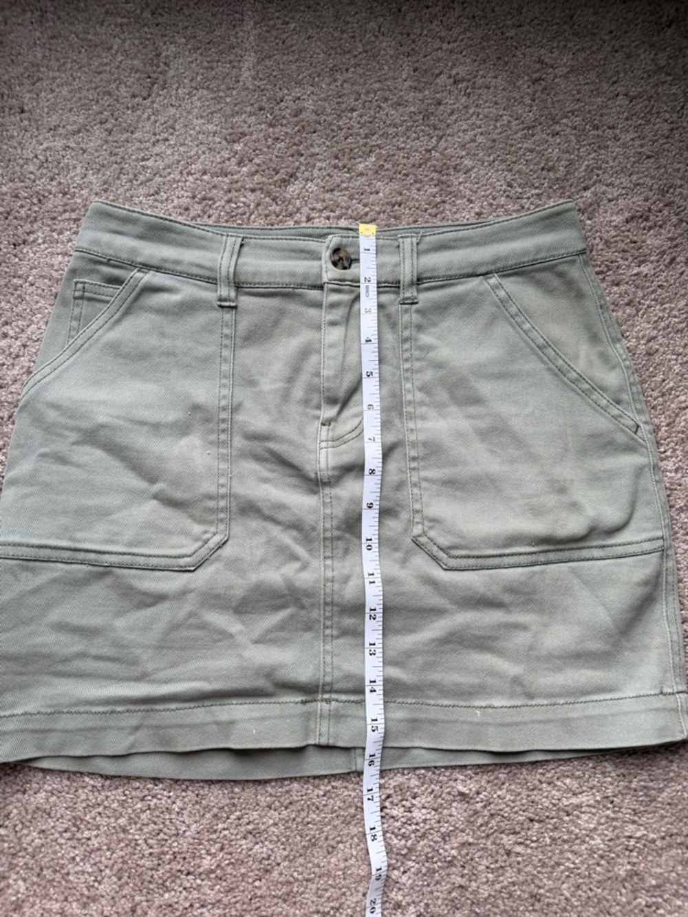 Faherty Sage Green Utility Mini Skirt - Picture 2 of 5
